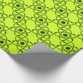 Science is Cool Neon Green Chemistry Atomic Design Cadeaupapier (Hoek)