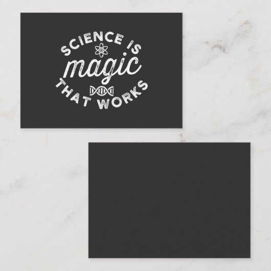 SCIENCE IS MAGIC THAT WORKS VISITEKAARTJE (Voorkant / Achterkant)