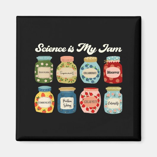 Science Is My Jam Teacher Shirt Stem Student Educa Magneet (Voorkant)
