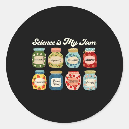 Science Is My Jam Teacher Shirt Stem Student Educa Ronde Sticker (Voorkant)
