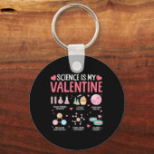 Science Is My Valentine Stem Love Chemistry Hearts Sleutelhanger (Voorkant)