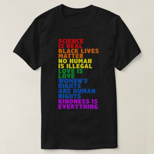 Science is Real Black Lives Matter Pride Month T-shirt (Design voorkant)