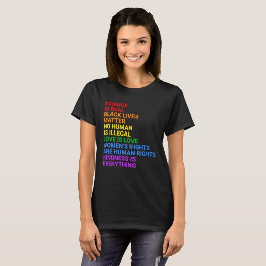 Science is Real Human Rights LGTBQ+ Queer Pride Mo T-shirt (Voorkant volledig)