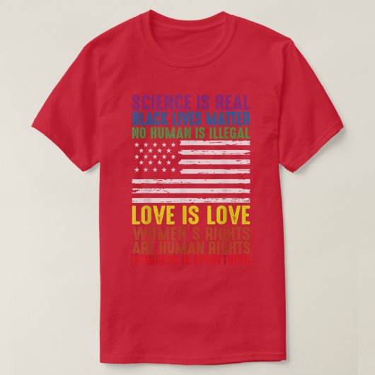 Science is Real Kindness BLM Human Rights Equality T-shirt (Design voorkant)