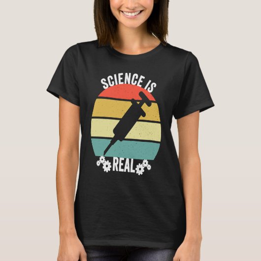 Science Is Real Pro Immunisation Pro Vaccine T-shirt (Voorkant)