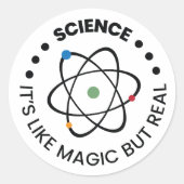 Science It's Like Magic, but Real | Funny Science Ronde Sticker (Voorkant)