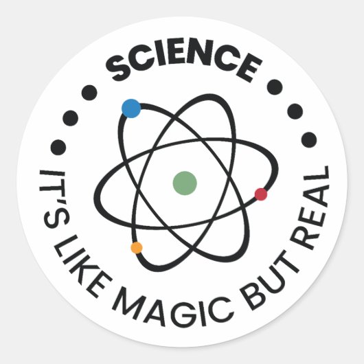 Science It's Like Magic, but Real | Funny Science Ronde Sticker (Voorkant)