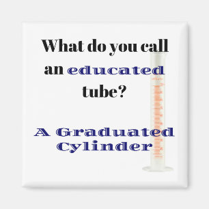 Science Joke Dad Joke Graduated Cylinder Magneet