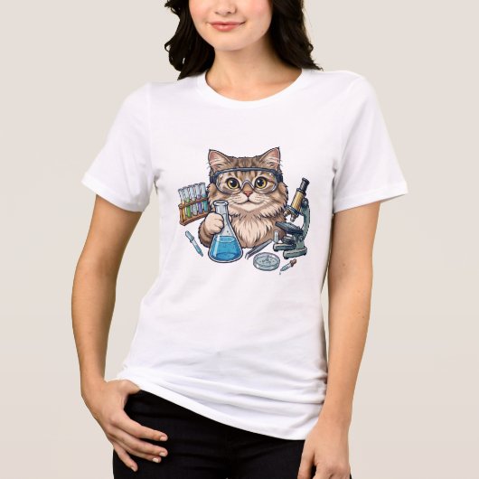 Science Kat Lab - Grappig Terug naar School Tri-Blend Shirt (Voorkant)