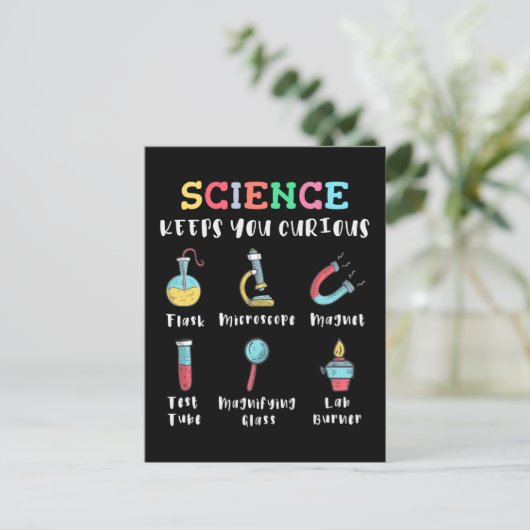 Science keeps you curious briefkaart (Staand voorkant)
