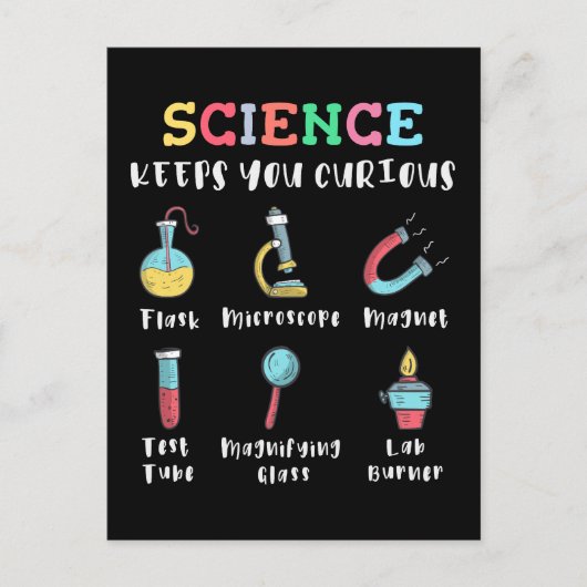 Science keeps you curious briefkaart (Voorkant)