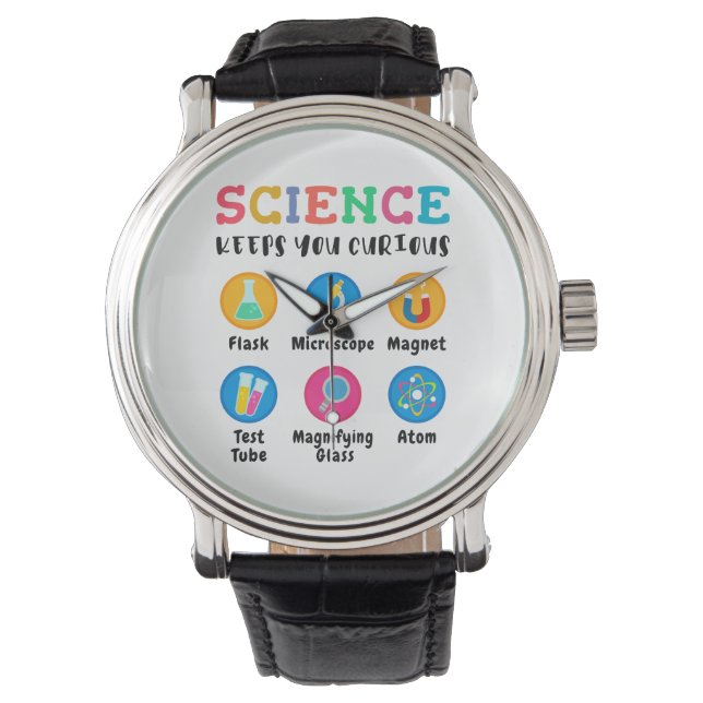 Science keeps you curious horloge (Voorkant)