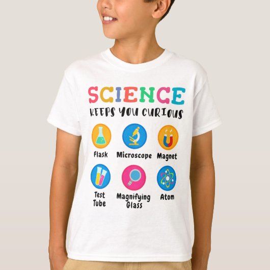 Science keeps you curious t-shirt (Voorkant)