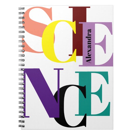 "SCIENCE" kleurrijk gepersonaliseerd Notitieboek (Voorkant)