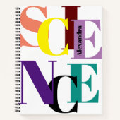 "SCIENCE" kleurrijk gepersonaliseerd Notitieboek (Voorkant)
