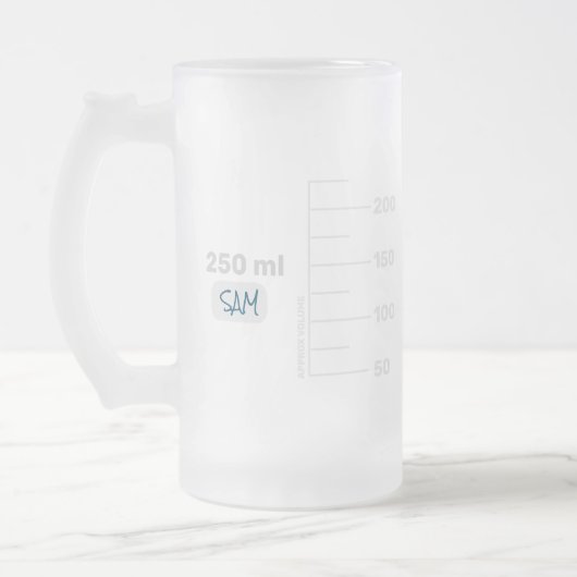 Science Lab Beaker Personalized Tall Mok (Links)
