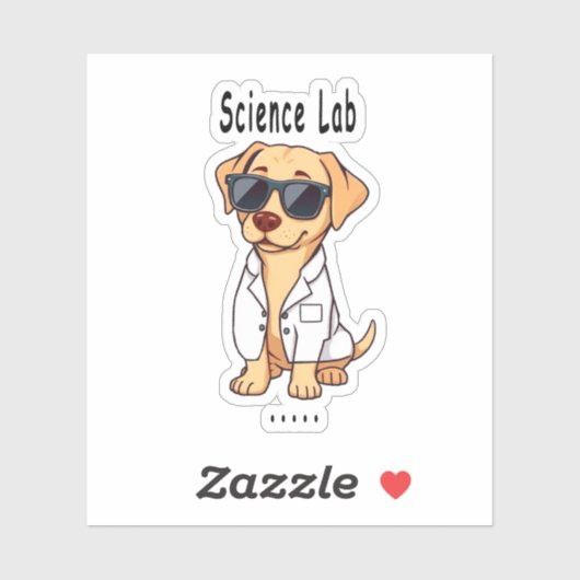 Science Lab hond,puns,papa grapjes,lab,labrador,la Sticker (Vel)