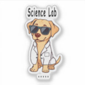 Science Lab hond,puns,papa grapjes,lab,labrador,la Sticker (Voorkant)