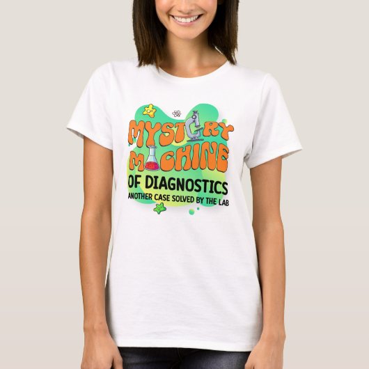 Science Lab Tech Mystery Machine van de Diagnostie T-shirt (Voorkant)