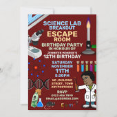 Science Lab Theme Escape Room, Birthday Party Kaart (Voorkant)