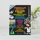 Science Lab Theme Escape Room, Birthday Party Kaart (Staand voorkant)
