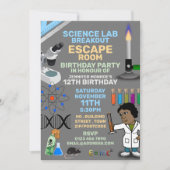 Science Lab Theme Escape Room, Birthday Party Kaart (Voorkant)