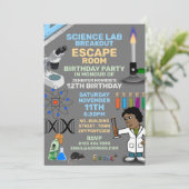 Science Lab Theme Escape Room, Birthday Party Kaart (Staand voorkant)