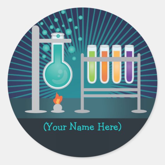 Science Laboratory Birthday Stickers (Voorkant)