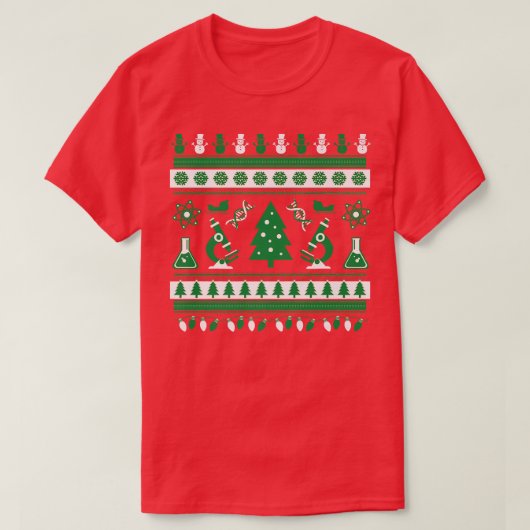 Science Laboratory Ugly Christmas Sweater Premium  T-shirt (Design voorkant)