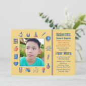 Science Lijst verjaardagsfeestje Kaart (Staand voorkant)