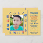 Science Lijst verjaardagsfeestje Kaart (Voorkant / Achterkant)