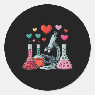 Science Love Hearts Stem Teacher Valentine  Ronde Sticker