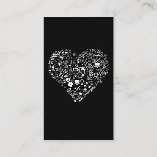 Science Love Wiskunde Physics Chemistry Heart Visitekaartje (Voorkant)