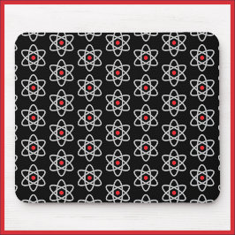 Science Lover Black en Red Atom Mousepad Muismat