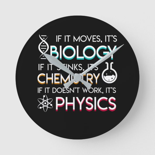 Science Lover Moves Biology Stinks Chemistry Grote Klok (Voorkant)