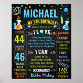 Science Mad Scientist Birthday-alkboard Poster (Voorkant)