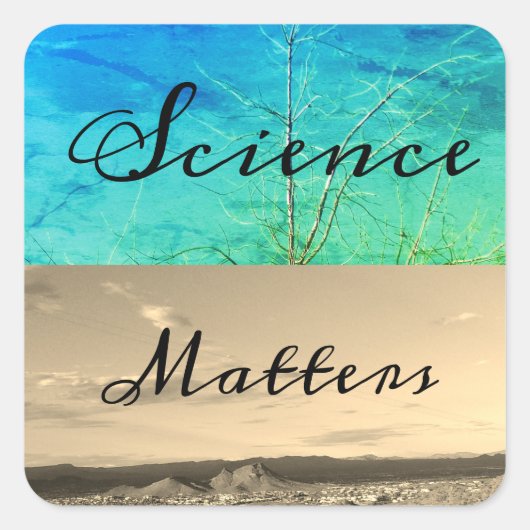Science Matters Button Vierkante Sticker (Voorkant)