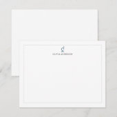 Science Microscope Gray Border Personalized Notitiekaartje (Voorkant / Achterkant)