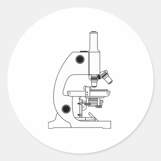 Science Microscope Ronde Sticker (Voorkant)