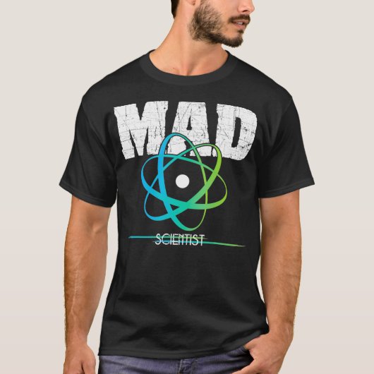 Science Nerd Geek Mad Scientist Atom Design T-shirt (Voorkant)