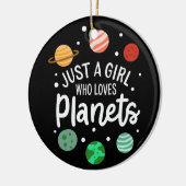 Science Nerd Outer Space Girl die van planeten hou Keramisch Ornament (Links)