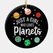 Science Nerd Outer Space Girl die van planeten hou Keramisch Ornament (Achterkant)