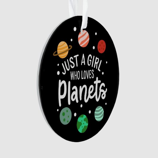 Science Nerd Outer Space Girl die van planeten hou Ornament (voorkant)