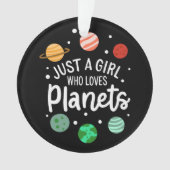 Science Nerd Outer Space Girl die van planeten hou Ornament (voorkant)