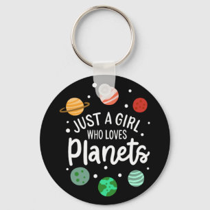 Science Nerd Outer Space Girl die van planeten hou Sleutelhanger