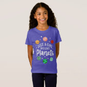 Science Nerd Outer Space Girl die van planeten hou T-shirt (Voorkant volledig)