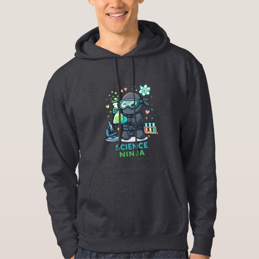 Science Ninja – Cute Chemist Cartoon DesigCamiseta Hoodie (Voorkant)