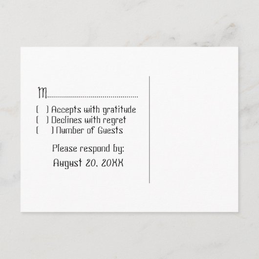 Science of Love RSVP Briefkaart (Achterkant)