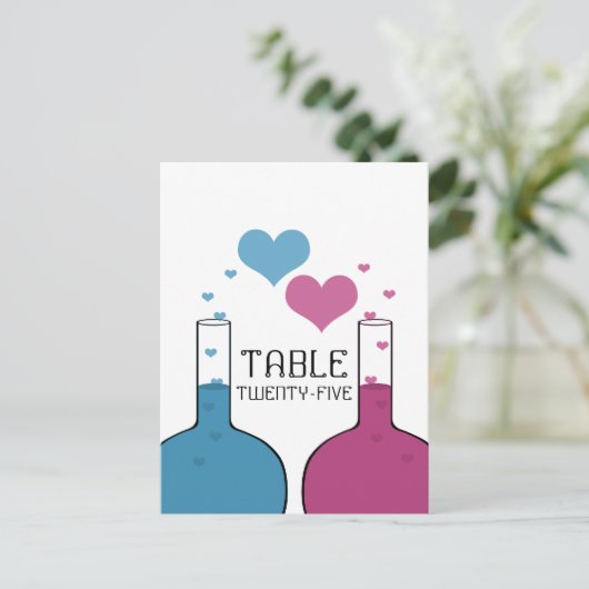 Science of Love Table Number Briefkaart (Staand voorkant)