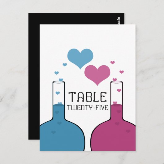 Science of Love Table Number Briefkaart (Voorkant / Achterkant)